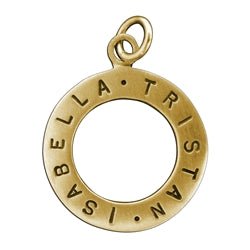 14 Karat Gold Personalized Open Circle Charm - Luxe Design Jewellery