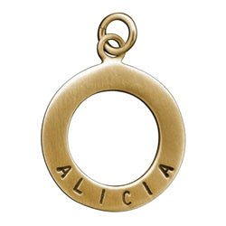 14 Karat Gold Personalized Open Circle Charm - Luxe Design Jewellery