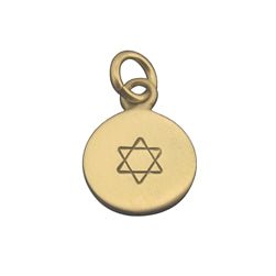 14 Karat Gold Personalized Star of David Disc Charm - Luxe Design Jewellery