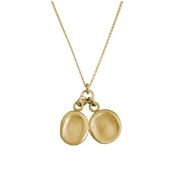 14 Karat Gold Two Child Finger Prints or Baby Thumb Prints Necklace - Luxe Design Jewellery