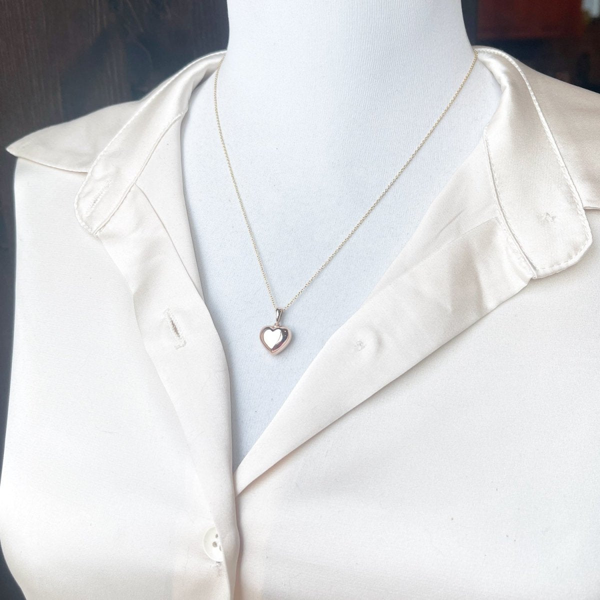 14 Karat Solid Gold Heart Urn Pendant: Memorial Jewelry For Ashes or Fur