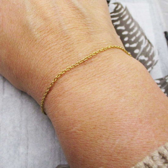 14 Karat Yellow Gold 1.5mm Open Cable Chain Bracelet