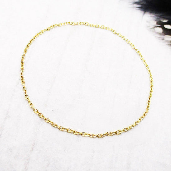 14 Karat Yellow Gold 1.5mm Open Cable Chain Bracelet