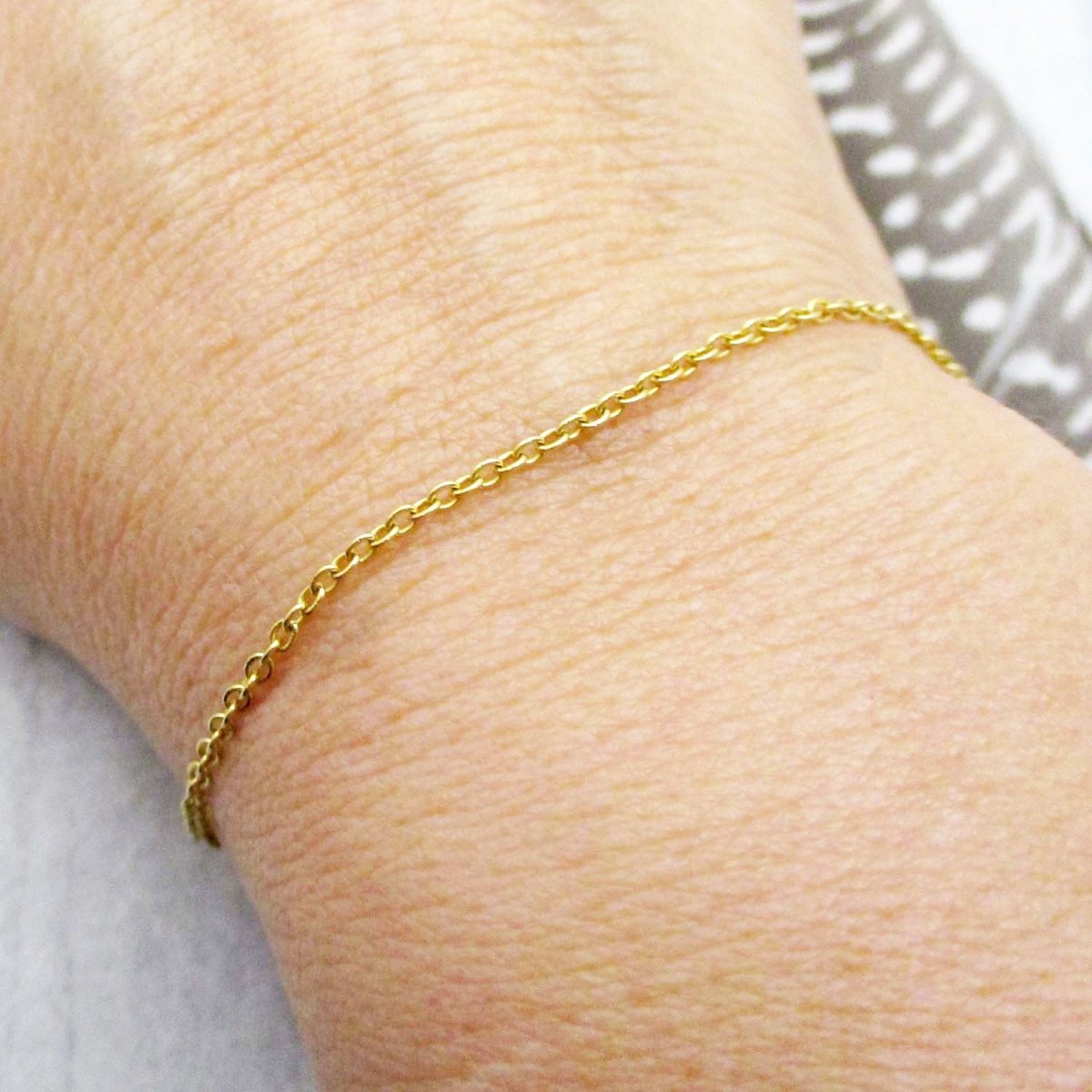 14 Karat Yellow Gold 1.5mm Open Cable Chain Bracelet