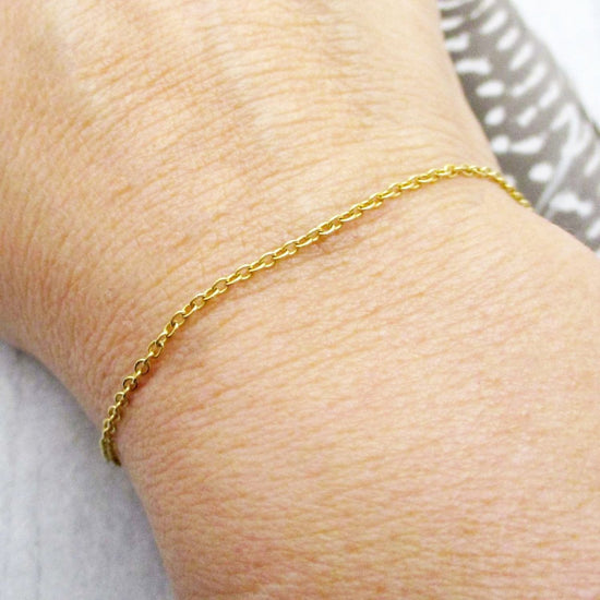 14 Karat Yellow Gold 1.5mm Open Cable Chain Bracelet