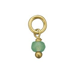 14 KT GOLD Small Aventurine Bead Charm - Luxe Design Jewellery