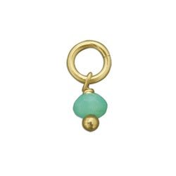 14 KT GOLD Small Green Hemi Bead Charm - Luxe Design Jewellery