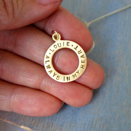 14K Gold Always in My Heart Personalized Memorial Charm - Luxe Design Jewellery