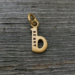 14K Gold Baby Lowercase Letter B Initial Charm - Luxe Design Jewellery