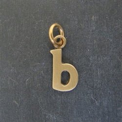 14K Gold Baby Lowercase Letter B Initial Charm - Luxe Design Jewellery