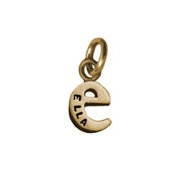 14K Gold Baby Lowercase Letter E Initial Charm - Luxe Design Jewellery