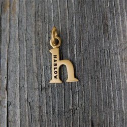 14K Gold Baby Lowercase Letter H Initial Charm - Luxe Design Jewellery