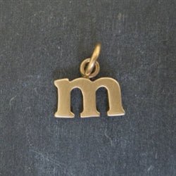 14K Gold Baby Lowercase Letter M Initial Charm - Luxe Design Jewellery