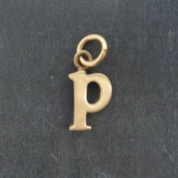14K Gold Baby Lowercase Letter P Initial Charm - Luxe Design Jewellery