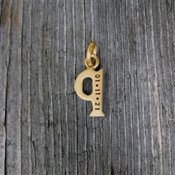 14K Gold Baby Lowercase Letter Q Initial Charm - Luxe Design Jewellery