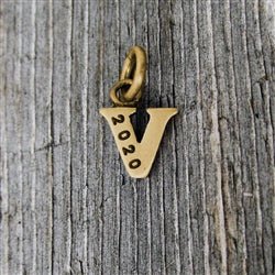 14K Gold Baby Lowercase Letter V Initial Charm - Luxe Design Jewellery