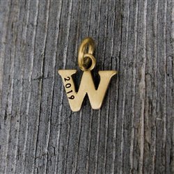 14K Gold Baby Lowercase Letter W Initial Charm - Luxe Design Jewellery