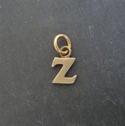 14K Gold Baby Lowercase Letter Z Initial Charm - Luxe Design Jewellery