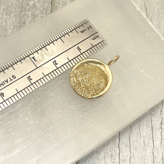 14k Gold Organic Round Fingerprint Pendant from Your Image - Luxe Design Jewellery