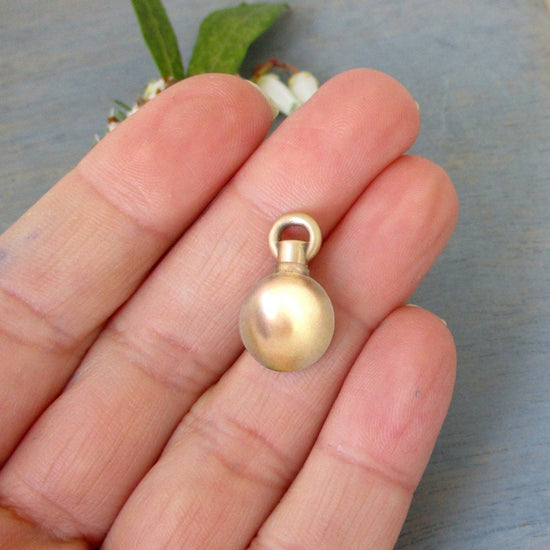 14K Gold Personalized Name Half Dome Cremation Ashes Urn Pendant