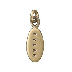 14K Gold Personalized Small Oval Charm - Luxe Design Jewellery