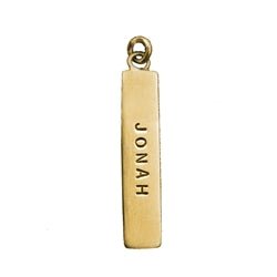 14K Gold Personalized Vertical Nameplate Charm - Luxe Design Jewellery
