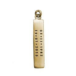14K Gold Personalized Vertical Two Row Nameplate Charm - Luxe Design Jewellery