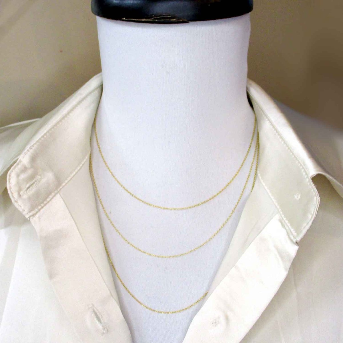 14k Yellow Gold 1 mm Cable Chain - Solid 14k Yellow Gold