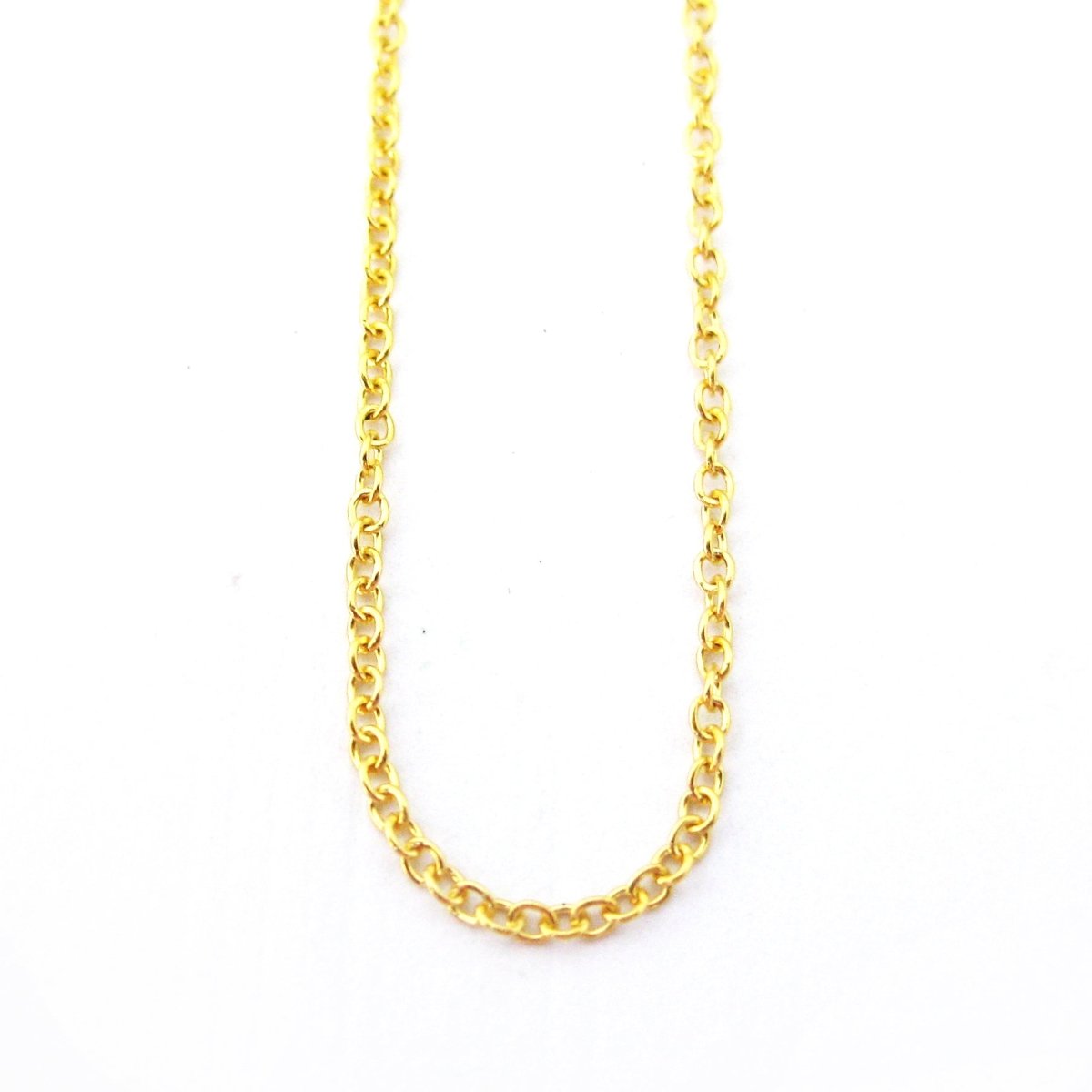 14k Yellow Gold 1 mm Cable Chain - Solid 14k Yellow Gold