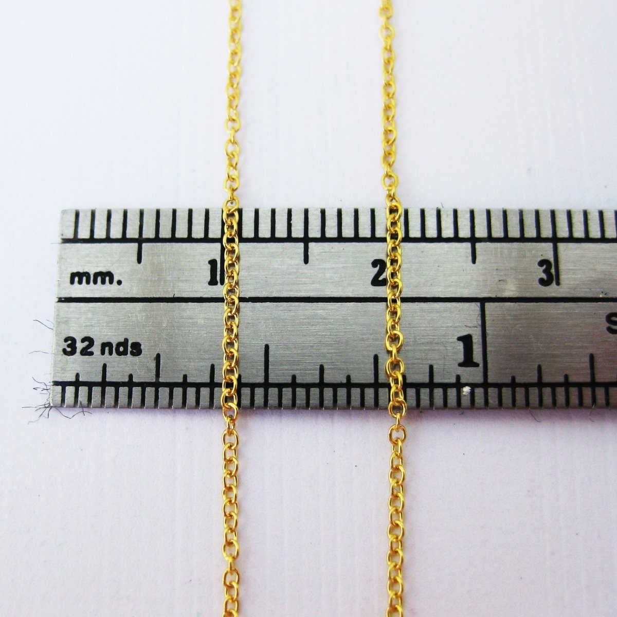 14k Yellow Gold 1 mm Cable Chain - Solid 14k Yellow Gold