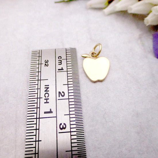 14K Yellow Gold Flat Apple Charm - Luxe Design Jewellery