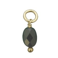 14K Yellow GOLD Large Black Onyx Bead Charm - Luxe Design Jewellery