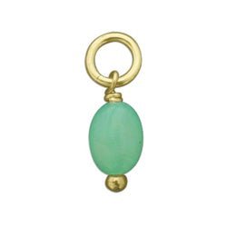 14K Yellow GOLD Large Green Hemi Bead Charm - Luxe Design Jewellery