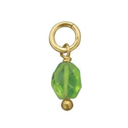 14K Yellow GOLD Large Peridot Bead Charm