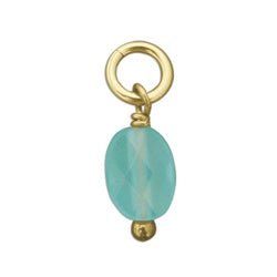14K Yellow GOLD Large Turquoise Quartz Bead Charm - Luxe Design Jewellery