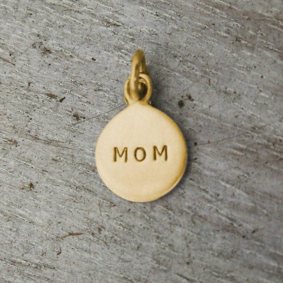 14K Yellow Gold Personalised Disc Charm in our Large Font - Luxe Design Jewellery