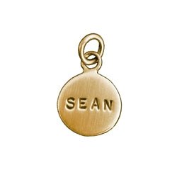 14K Yellow Gold Personalised Disc Charm in our Large Font - Luxe Design Jewellery