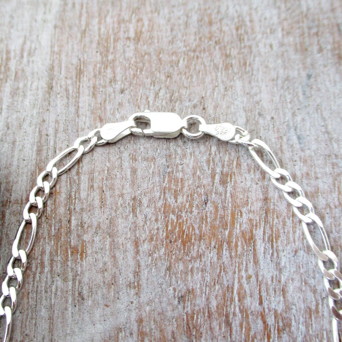 3mm Sterling Silver Figaro Unisex Necklace, - Luxe Design Jewellery