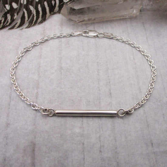 Narrow Sterling Silver Cylinder Urn Bracelet for Cremation Ashes, Holds a Small Pinch of Ashes (Copy)