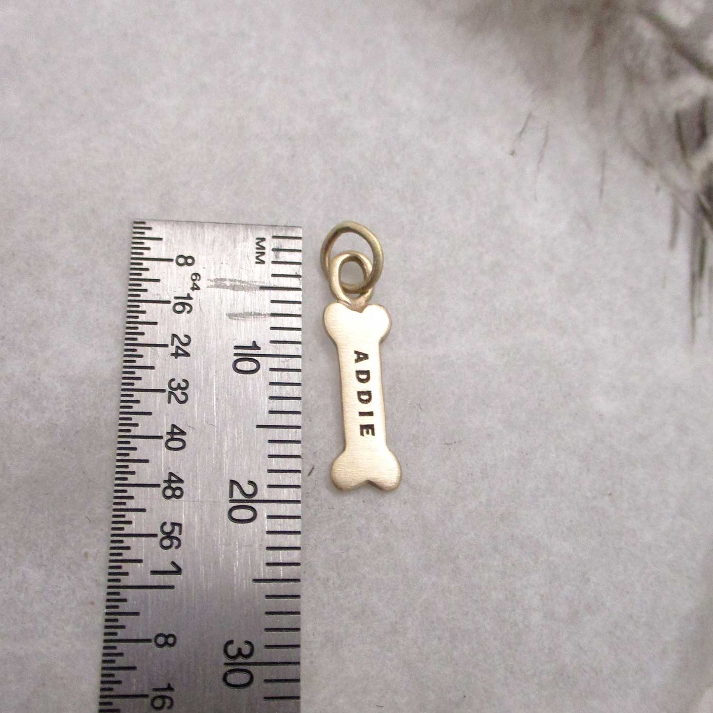 14 Karat Gold Personalized Dog Bone Charm