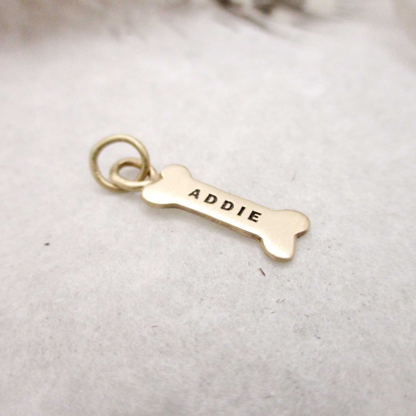 14 Karat Gold Personalized Dog Bone Charm