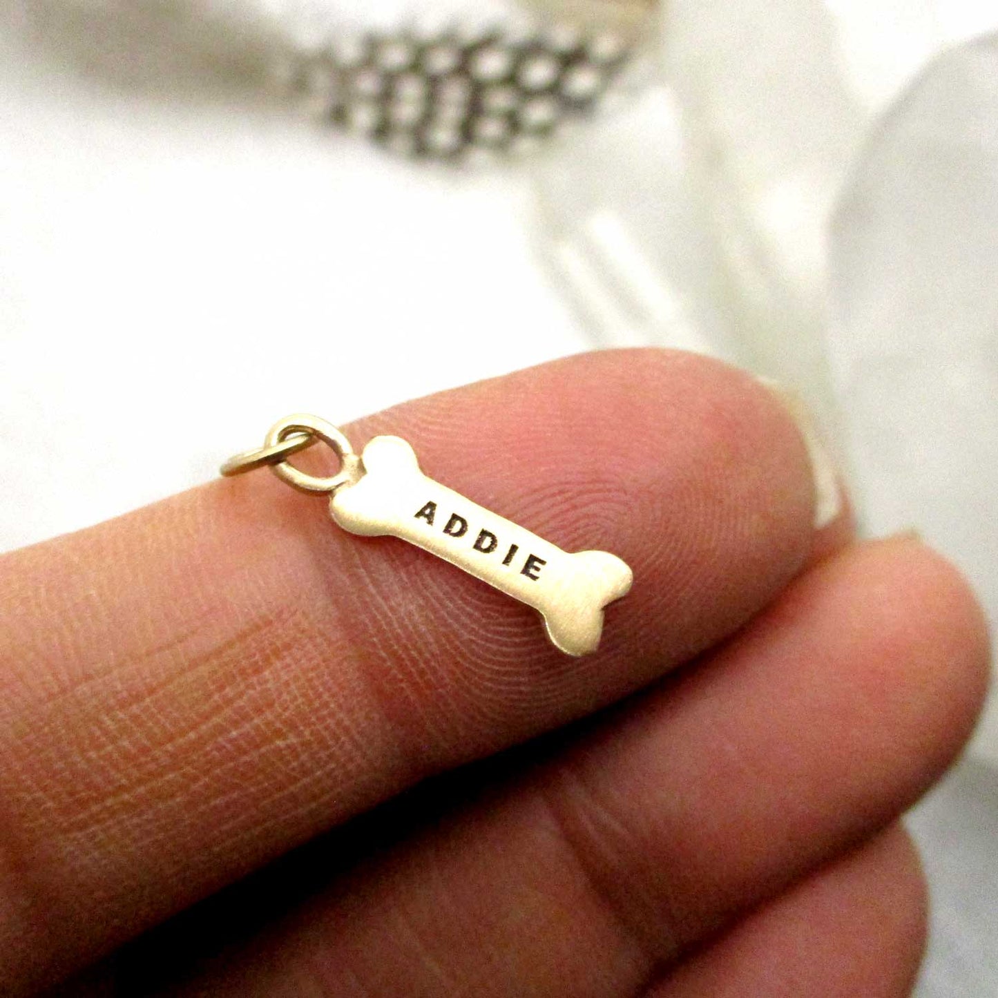 14 Karat Gold Personalized Dog Bone Charm