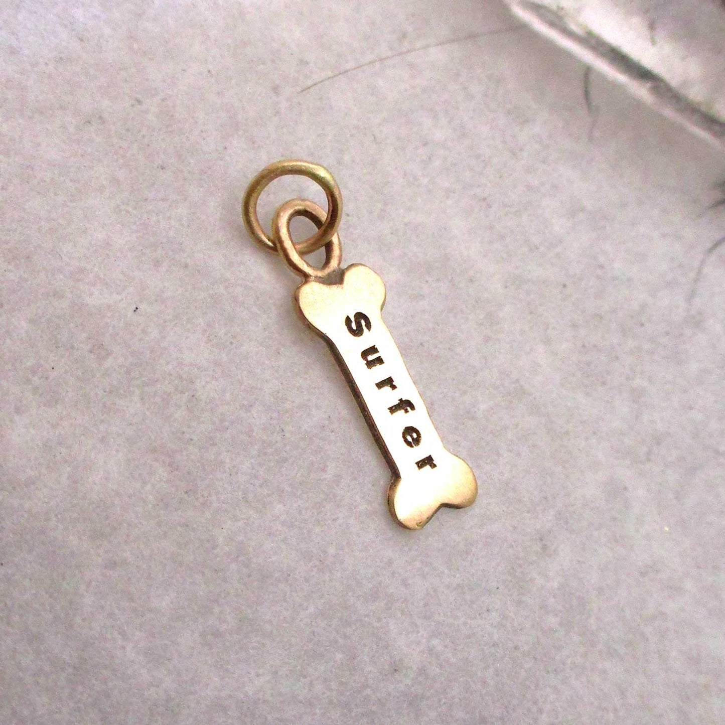 14 Karat Gold Personalized Dog Bone Charm