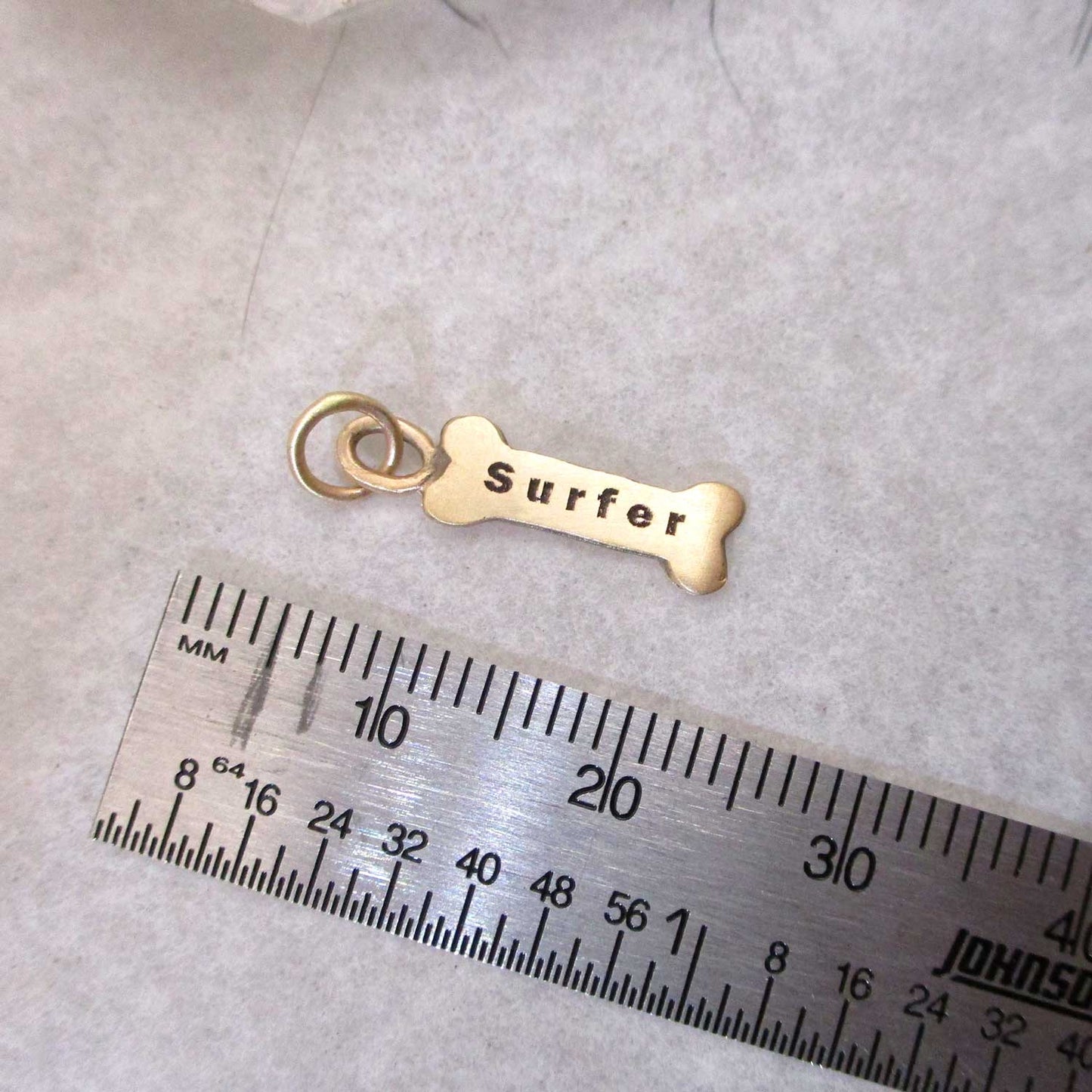 14 Karat Gold Personalized Dog Bone Charm