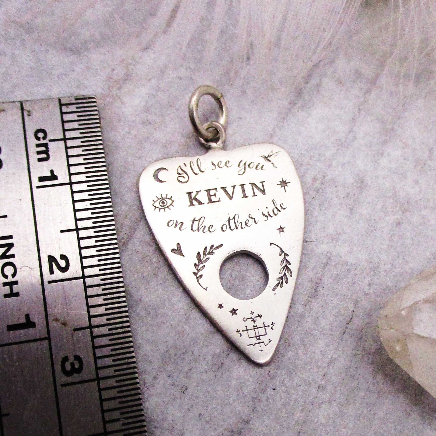 Planchette pour pendentif Ouija Boad en argent sterling