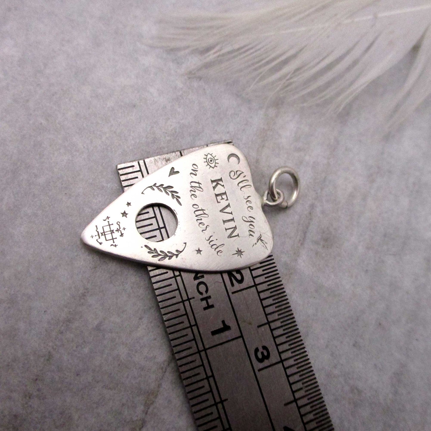 Planchette pour pendentif Ouija Boad en argent sterling