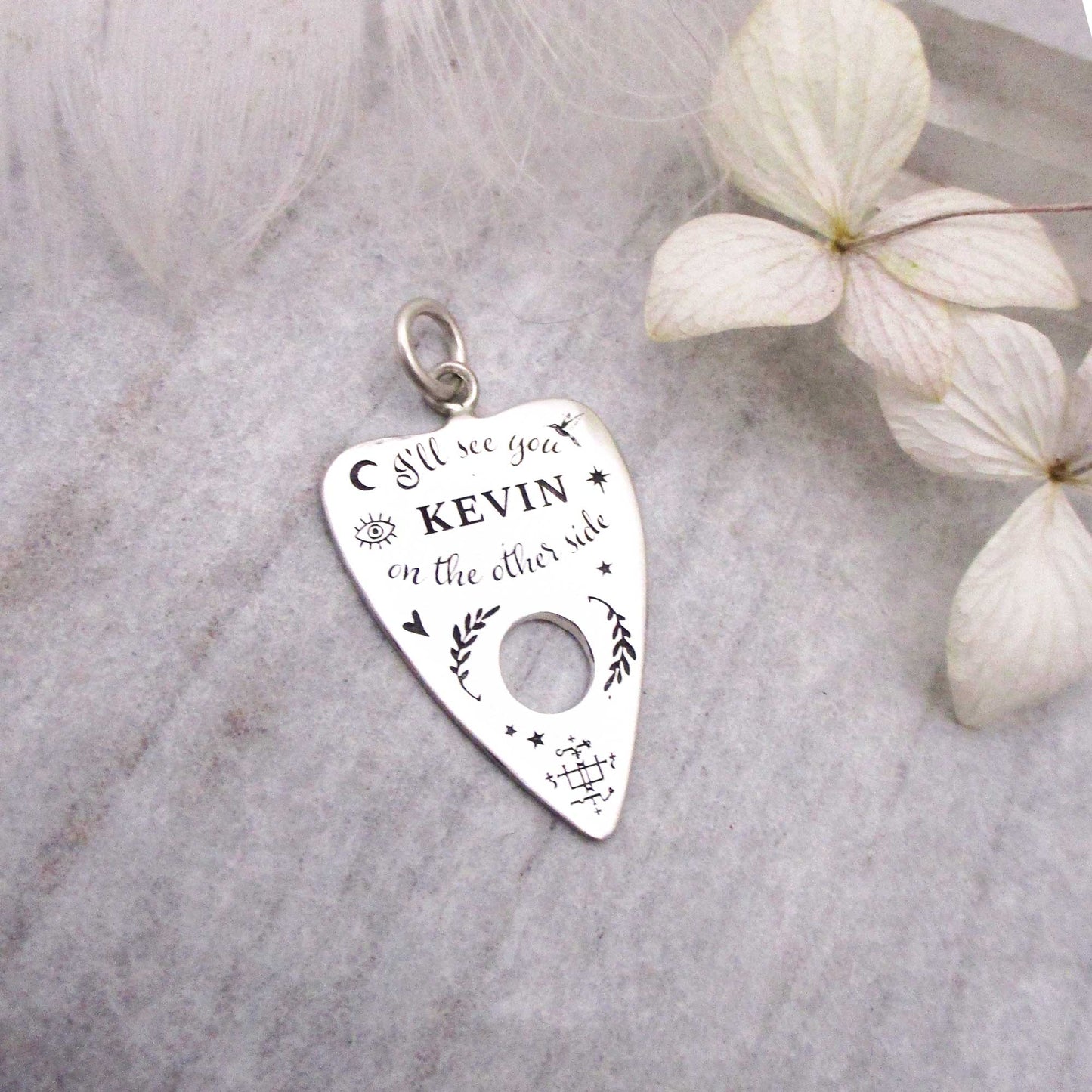 Planchette pour pendentif Ouija Boad en argent sterling