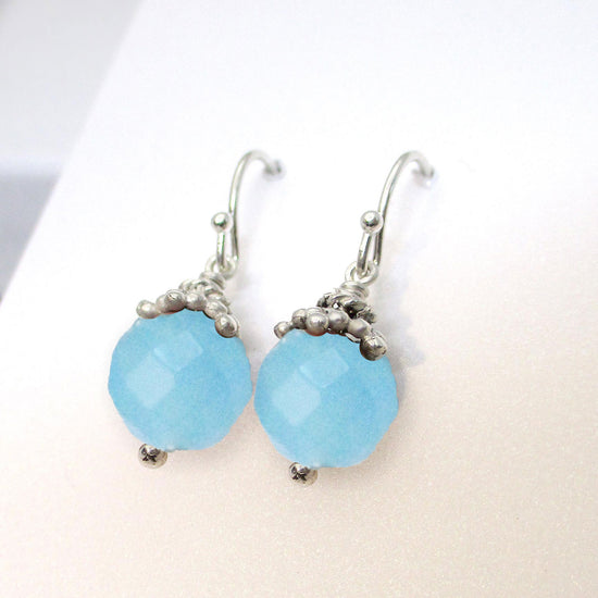 Turquoise Quartz Star Crowned Hook Earrings Choose Solid 14k Gold Or Silver