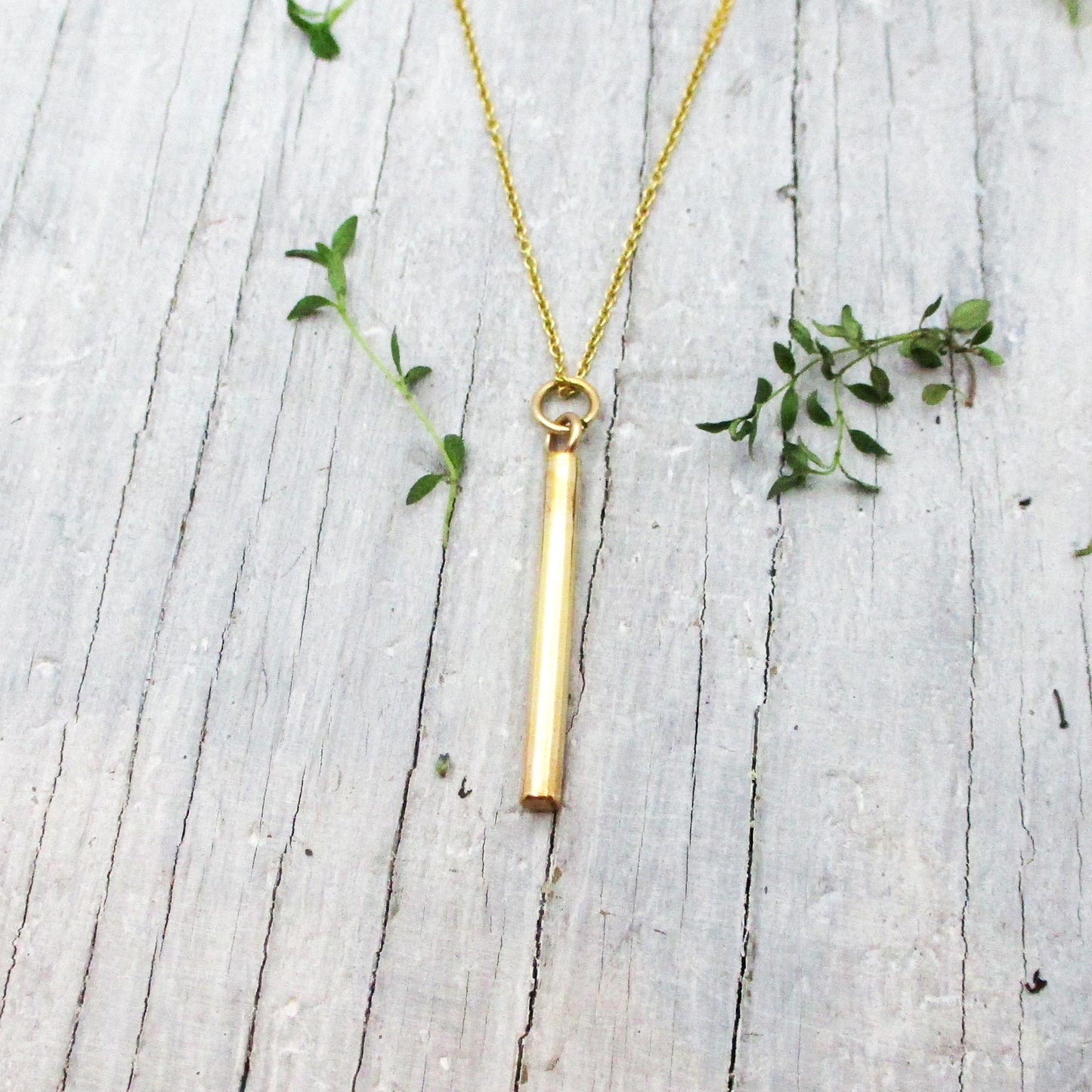 Angel Wings Narrow Solid 14K Gold Cylinder Urn Necklace for cremation Ashes, Holds a Small Pinch of Ashes