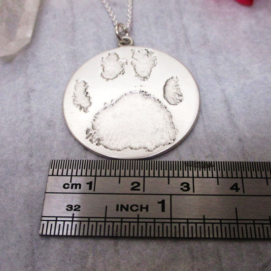 Your Dog's or Cat's Actual Paw Print Large Pendant